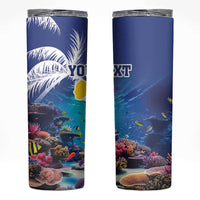 Personalized Bonaire Underwater Tropical Corals Reef Skinny Tumbler With Colorful Sea Fish - Wonder Print Shop