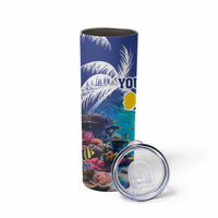 Personalized Bonaire Underwater Tropical Corals Reef Skinny Tumbler With Colorful Sea Fish - Wonder Print Shop