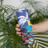 Personalized Bonaire Underwater Tropical Corals Reef Skinny Tumbler With Colorful Sea Fish - Wonder Print Shop