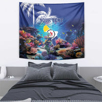 Personalized Bonaire Underwater Tropical Corals Reef Tapestry With Colorful Sea Fish - Wonder Print Shop