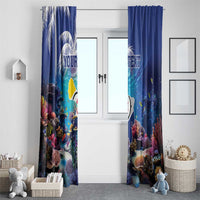 Personalized Bonaire Underwater Tropical Corals Reef Window Curtain With Colorful Sea Fish - Wonder Print Shop