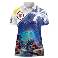 Personalized Bonaire Underwater Tropical Corals Reef Women Polo Shirt With Colorful Sea Fish - Wonder Print Shop