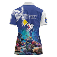 Personalized Bonaire Underwater Tropical Corals Reef Women Polo Shirt With Colorful Sea Fish - Wonder Print Shop