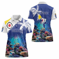 Personalized Bonaire Underwater Tropical Corals Reef Women Polo Shirt With Colorful Sea Fish - Wonder Print Shop