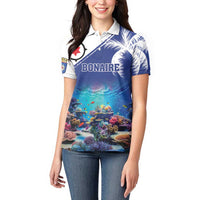 Personalized Bonaire Underwater Tropical Corals Reef Women Polo Shirt With Colorful Sea Fish - Wonder Print Shop