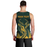 Personalized South Africa Springbok Men Tank Top With Trendy Protea Flowers Patterns - Wonder Print Shop
