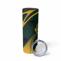 Personalized South Africa Springbok Skinny Tumbler With Trendy Protea Flowers Patterns - Wonder Print Shop