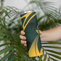 Personalized South Africa Springbok Skinny Tumbler With Trendy Protea Flowers Patterns - Wonder Print Shop