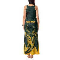 Personalized South Africa Springbok Tank Maxi Dress With Trendy Protea Flowers Patterns - Wonder Print Shop