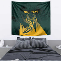 Personalized South Africa Springbok Tapestry With Trendy Protea Flowers Patterns - Wonder Print Shop