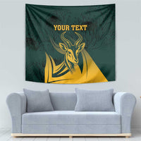 Personalized South Africa Springbok Tapestry With Trendy Protea Flowers Patterns - Wonder Print Shop