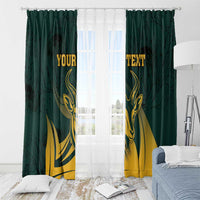 Personalized South Africa Springbok Window Curtain With Trendy Protea Flowers Patterns - Wonder Print Shop
