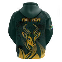 Personalized South Africa Springbok Zip Hoodie With Trendy Protea Flowers Patterns - Wonder Print Shop