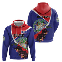 Personalized Belize Coat Of Arms Hoodie With Black Orchid Flowers - Wonder Print Shop