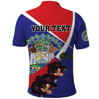 Personalized Belize Coat Of Arms Polo Shirt With Black Orchid Flowers - Wonder Print Shop