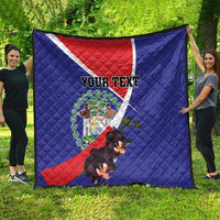 Personalized Belize Coat Of Arms Quilt With Black Orchid Flowers - Wonder Print Shop
