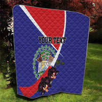 Personalized Belize Coat Of Arms Quilt With Black Orchid Flowers - Wonder Print Shop