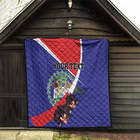 Personalized Belize Coat Of Arms Quilt With Black Orchid Flowers - Wonder Print Shop