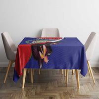 Personalized Belize Coat Of Arms Tablecloth With Black Orchid Flowers - Wonder Print Shop
