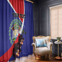 Personalized Belize Coat Of Arms Window Curtain With Black Orchid Flowers - Wonder Print Shop