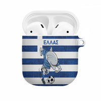 Greece Football AirPods Case Dolphin Mascot Grunge Style - Wonder Print Shop