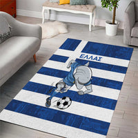 Greece Football Area Rug Dolphin Mascot Grunge Style - Wonder Print Shop
