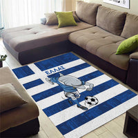 Greece Football Area Rug Dolphin Mascot Grunge Style - Wonder Print Shop