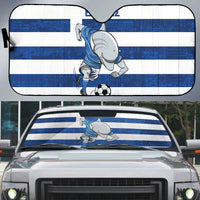 Greece Football Auto Sun Shade Dolphin Mascot Grunge Style - Wonder Print Shop