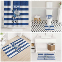 Greece Football Bathroom Set Dolphin Mascot Grunge Style - Wonder Print Shop