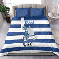 Greece Football Bedding Set Dolphin Mascot Grunge Style - Wonder Print Shop
