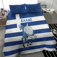 Greece Football Bedding Set Dolphin Mascot Grunge Style - Wonder Print Shop