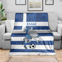 Greece Football Blanket Dolphin Mascot Grunge Style - Wonder Print Shop