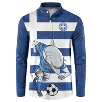 Greece Football Button Sweatshirt Dolphin Mascot Grunge Style - Wonder Print Shop