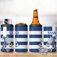 Greece Football 4 in 1 Can Cooler Tumbler Dolphin Mascot Grunge Style - Wonder Print Shop