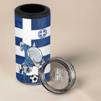 Greece Football 4 in 1 Can Cooler Tumbler Dolphin Mascot Grunge Style - Wonder Print Shop