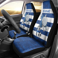 Greece Football Car Seat Cover Dolphin Mascot Grunge Style - Wonder Print Shop
