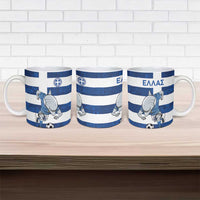 Greece Football Ceramic Mug Dolphin Mascot Grunge Style - Wonder Print Shop