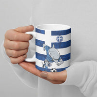 Greece Football Ceramic Mug Dolphin Mascot Grunge Style - Wonder Print Shop