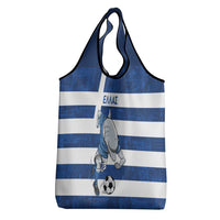 Greece Football Grocery Bag Dolphin Mascot Grunge Style - Wonder Print Shop
