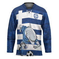 Greece Football Hockey Jersey Dolphin Mascot Grunge Style - Wonder Print Shop