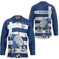 Greece Football Hockey Jersey Dolphin Mascot Grunge Style - Wonder Print Shop