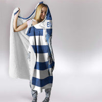 Greece Football Hooded Blanket Dolphin Mascot Grunge Style - Wonder Print Shop
