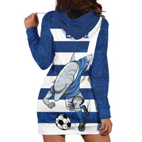 Greece Football Hoodie Dress Dolphin Mascot Grunge Style - Wonder Print Shop