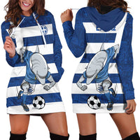 Greece Football Hoodie Dress Dolphin Mascot Grunge Style - Wonder Print Shop