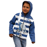 Greece Football Kid Hoodie Dolphin Mascot Grunge Style - Wonder Print Shop