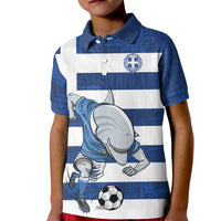 Greece Football Kid Polo Shirt Dolphin Mascot Grunge Style - Wonder Print Shop