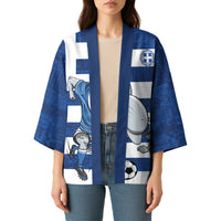 Greece Football Kimono Dolphin Mascot Grunge Style - Wonder Print Shop