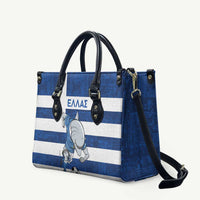 Greece Football Leather Bag Dolphin Mascot Grunge Style - Wonder Print Shop