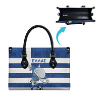 Greece Football Leather Bag Dolphin Mascot Grunge Style - Wonder Print Shop