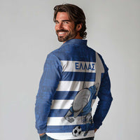Greece Football Long Sleeve Polo Shirt Dolphin Mascot Grunge Style - Wonder Print Shop